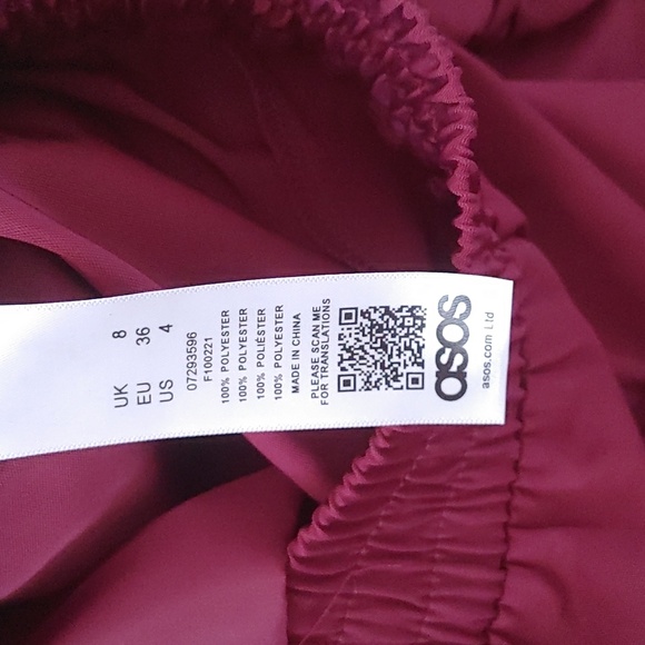 ASOS Design Ruffle Sweatpants in Burgundy Women's Us Size 4 NWT - Picture 15 of 16